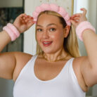 LostinthemomentheadbandandwristbandsetinPink2