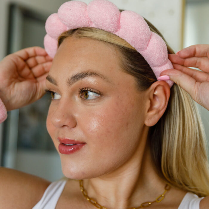 LostinthemomentheadbandandwristbandsetinPink3