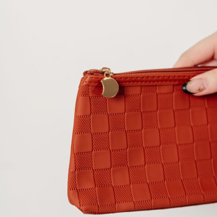 SubtlyCheckedCosmeticBagssetof4inBrown9